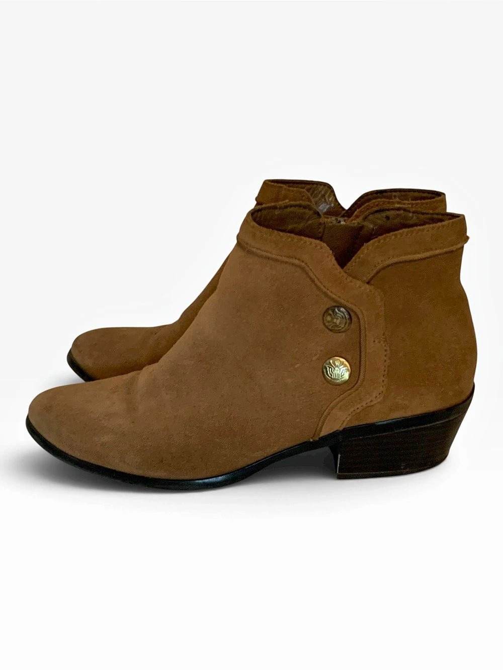 Sam Edelman Pacer Suede Ankle Booties Camel Tan Size 7 Western Boho Boot EUC